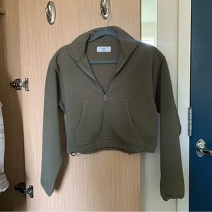 tna 1/2 zip polar fleece, dark green